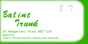 balint trunk business card